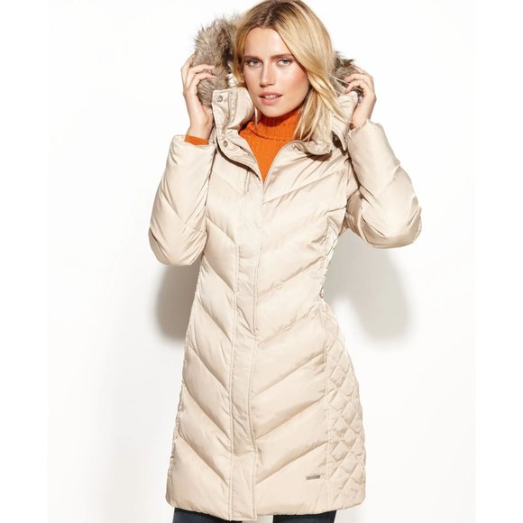 Kenneth Cole New York | Jackets u0026 Coats | Kenneth Cole New York Womens  Quilted Puffer Faux Fur Hood Frost Sz S | Poshmark